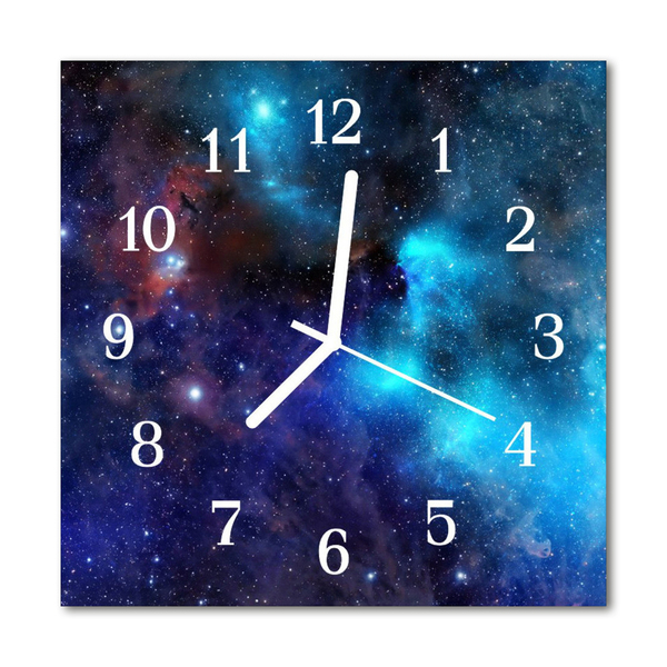 Glass Kitchen Clock Starry sky space blue