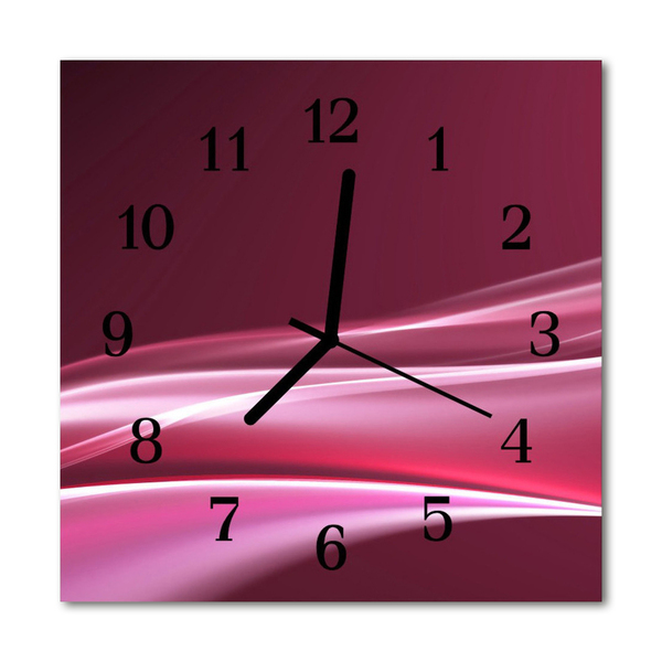 Glass Kitchen Clock Abstract lines art purple