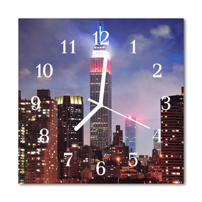 Glass Kitchen Clock Skyline city multi-coloured