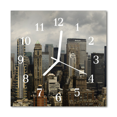 Glass Kitchen Clock Skyline city multi-coloured