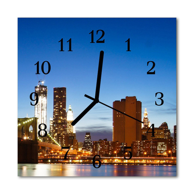 Glass Kitchen Clock Skyline city multi-coloured