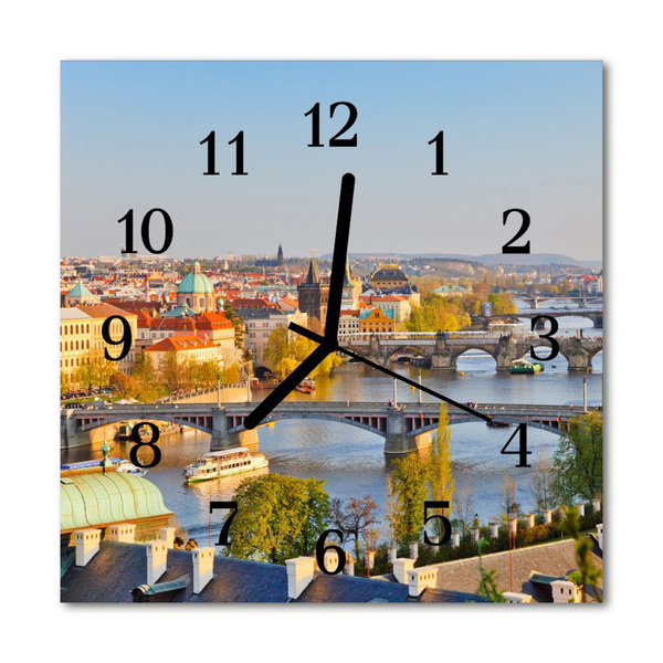 Glass Kitchen Clock City of prague city multi-coloured