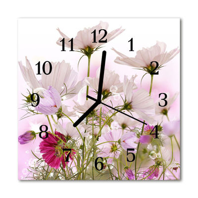 Glass Kitchen Clock Cosmos flowers flowers & plants pink