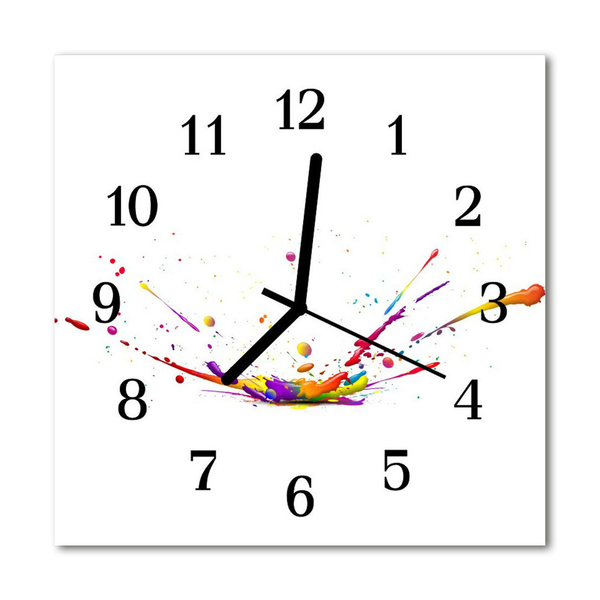 Glass Kitchen Clock Stains art multi-coloured