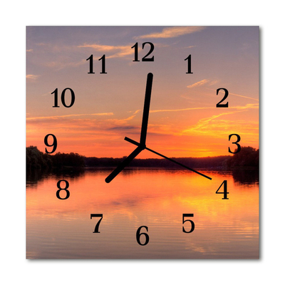 Glass Kitchen Clock Sunset nature orange