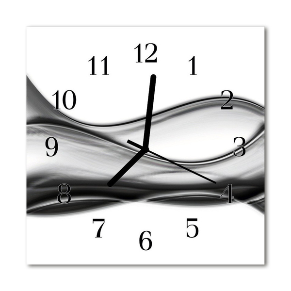 Glass Kitchen Clock Abstract art grey