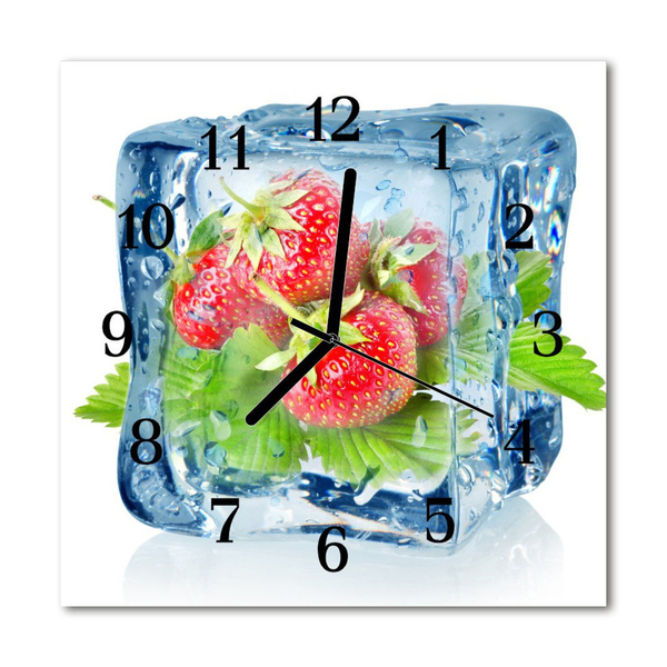 Glass Kitchen Clock Ice strawberries ice fruit multi-coloured