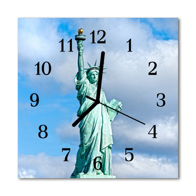 Glass Kitchen Clock Statue of liberty statue of liberty blue