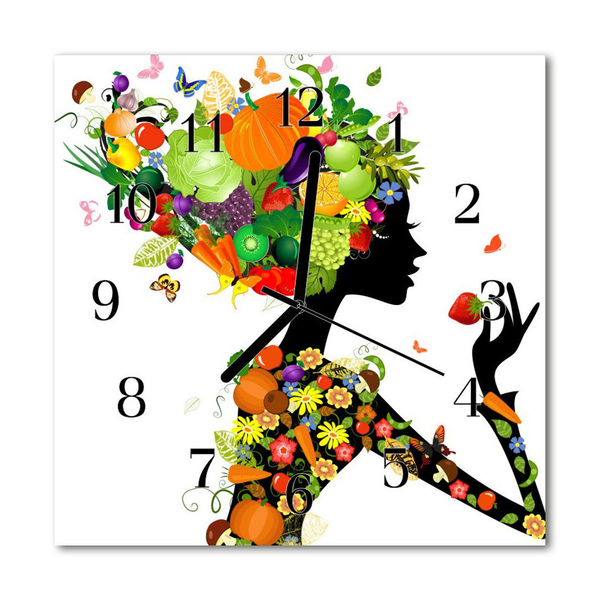 Glass Kitchen Clock Art art multi-coloured