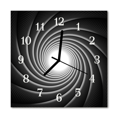 Glass Kitchen Clock Whirl whirl black