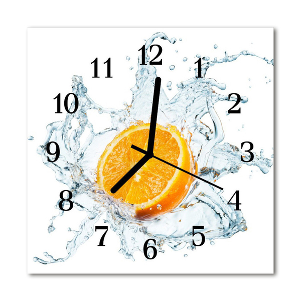 Glass Kitchen Clock Water orange water orange orange