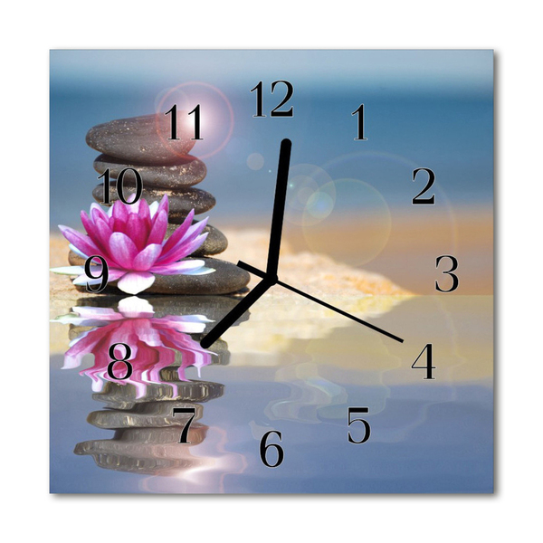 Glass Kitchen Clock Water stones water stones multi-coloured