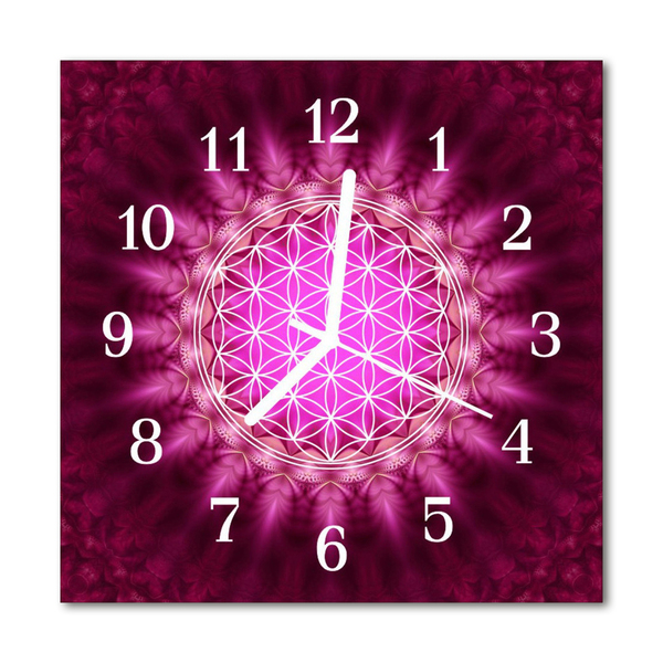 Glass Kitchen Clock Abstract abstract art pink