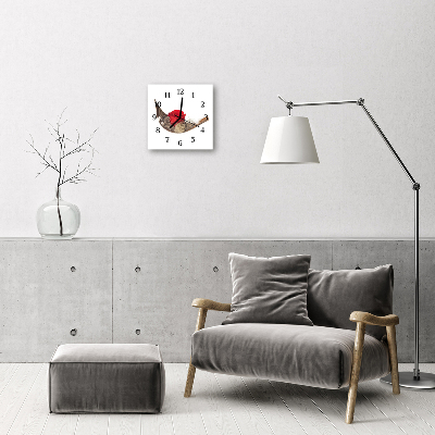 Glass Kitchen Clock Rose flowers red