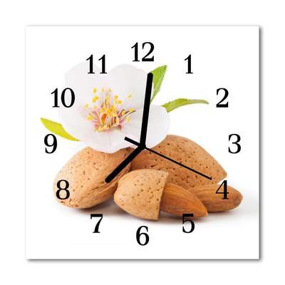 Glass Kitchen Clock Almonds almonds brown