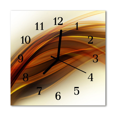 Glass Kitchen Clock Abstract abstract art brown