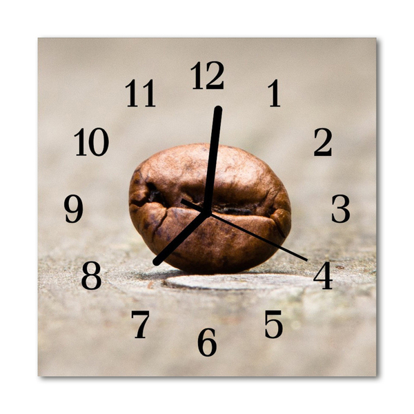 Glass Kitchen Clock Coffee bean food and drinks brown