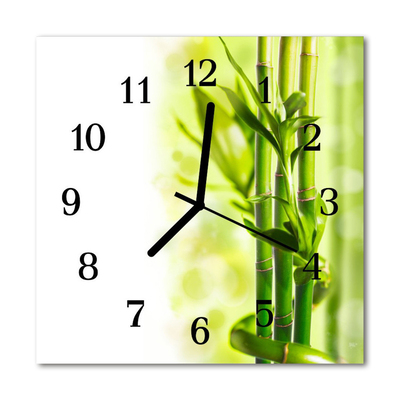 Glass Kitchen Clock Bamboo bamboo green