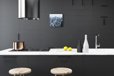 Glass Kitchen Clock City city grey