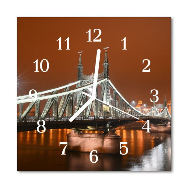 Glass Kitchen Clock Bridge architecture multi-coloured