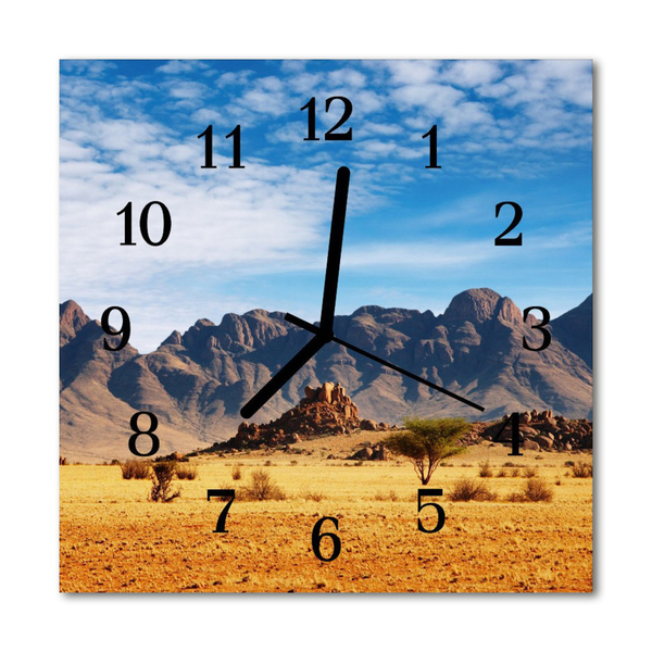 Glass Kitchen Clock Mountains mountains brown