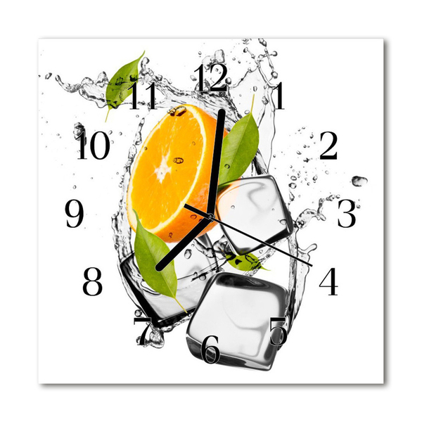 Glass Kitchen Clock Ice cream orange ice orange orange