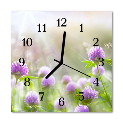 Glass Kitchen Clock Flowers flowers multi-coloured