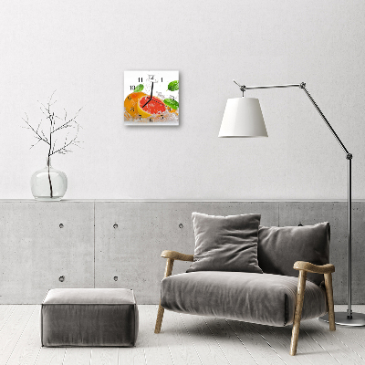 Glass Wall Clock Grapefruit grapefruit orange