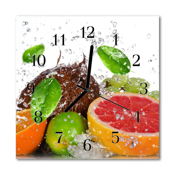 Glass Wall Clock Fruit fruit multi-coloured