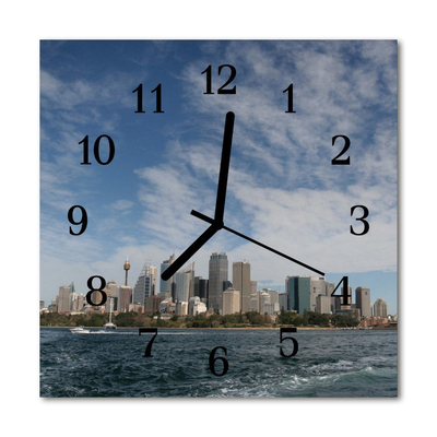 Glass Wall Clock City city multi-coloured