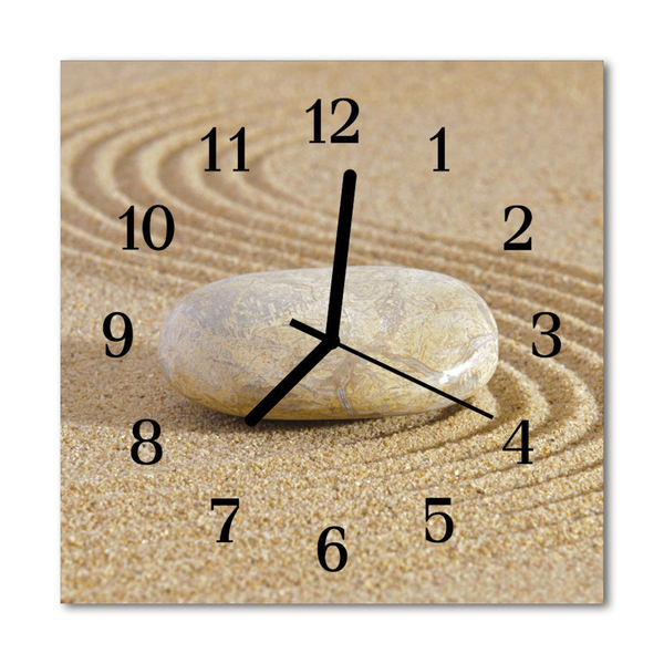 Glass Wall Clock Stone sand stone sand brown