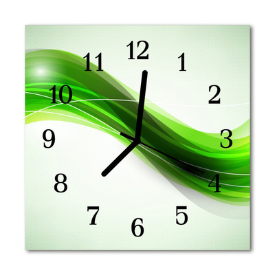 Glass Wall Clock Abstract abstract art green