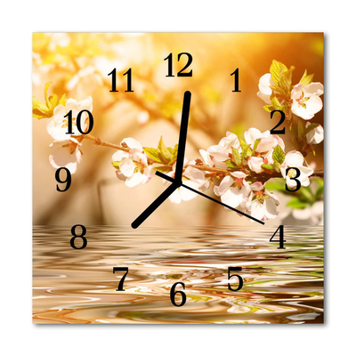 Glass Wall Clock Flowers flowers multi-coloured