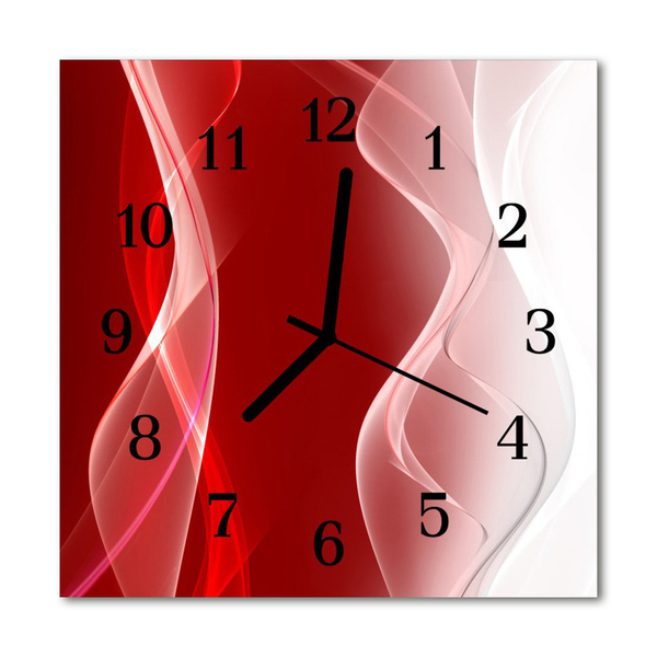 Glass Wall Clock Abstract abstract art red