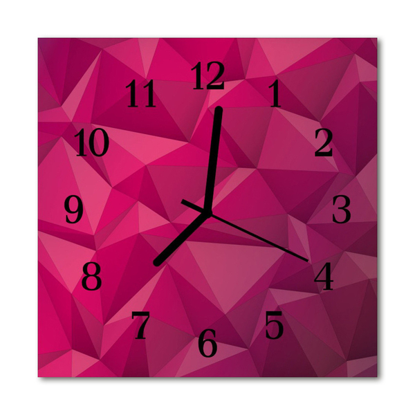 Glass Wall Clock Abstract abstract art pink