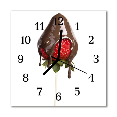 Glass Wall Clock Chocolate food and drinks brown