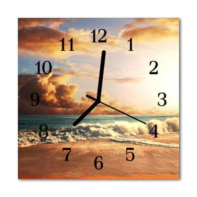 Glass Wall Clock Sand coast sand landscape multi-coloured