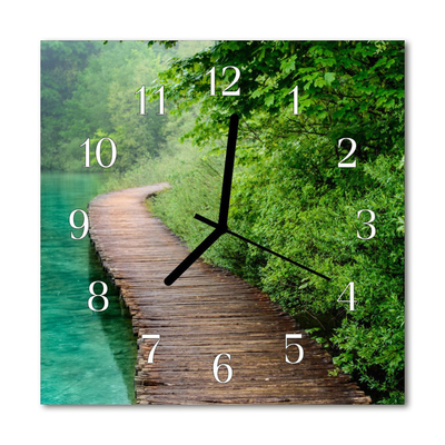 Glass Wall Clock Boardwalk boardwalk brown