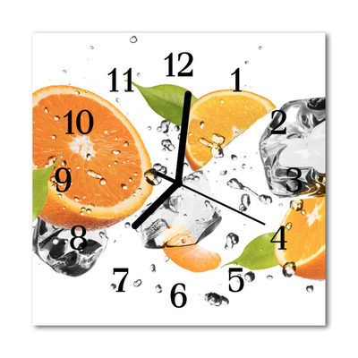 Glass Wall Clock Oranges fruit orange