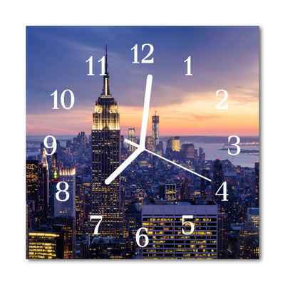 Glass Wall Clock City city multi-coloured