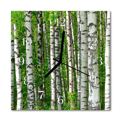 Glass Wall Clock Birken birken white