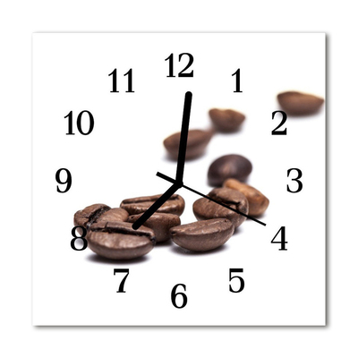 Glass Wall Clock Coffee beans food and drinks brown