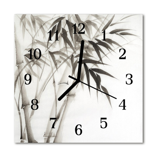 Glass Wall Clock Bamboo bamboo grey