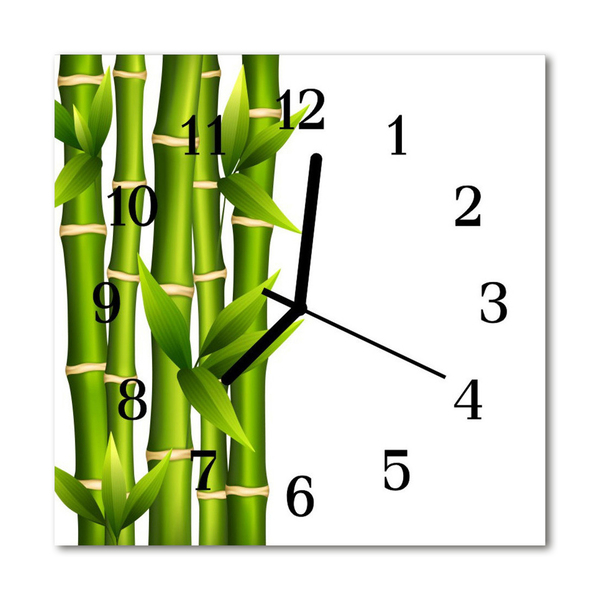 Glass Wall Clock Bamboo bamboo green