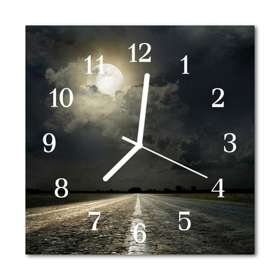 Glass Wall Clock Moon way moon way black