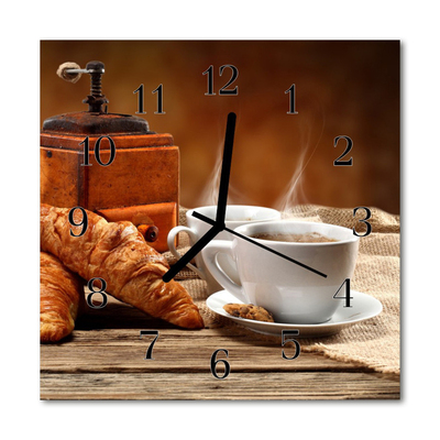 Glass Wall Clock Coffee grinder food and drinks brown