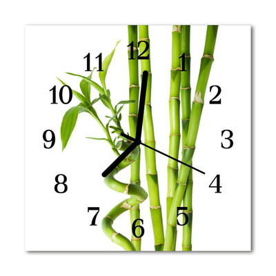 Glass Wall Clock Bamboo bamboo green