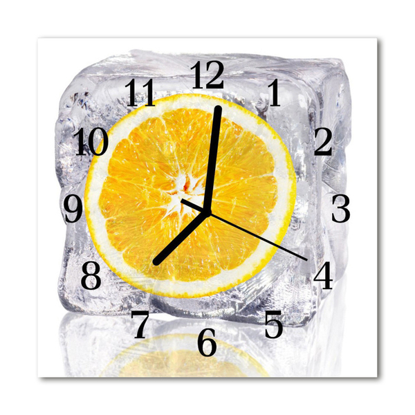 Glass Wall Clock Orange ice cream orange ice orange