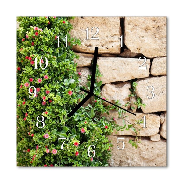 Glass Wall Clock Stones nature stones nature green