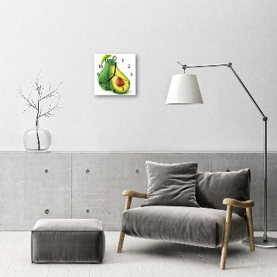 Glass Wall Clock Avocado avocado green